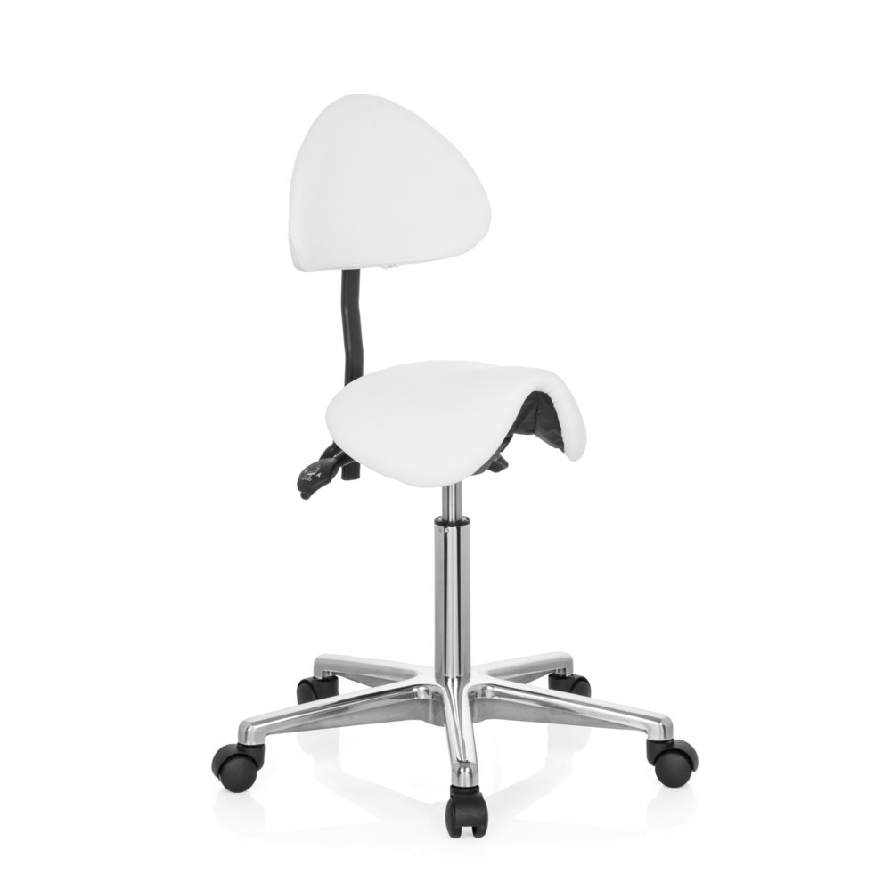 Numéro de l'image du produit 2: Tabouret / tabouret pivotant hjh OFFICE TOP WORK 20 similicuir, blanc
