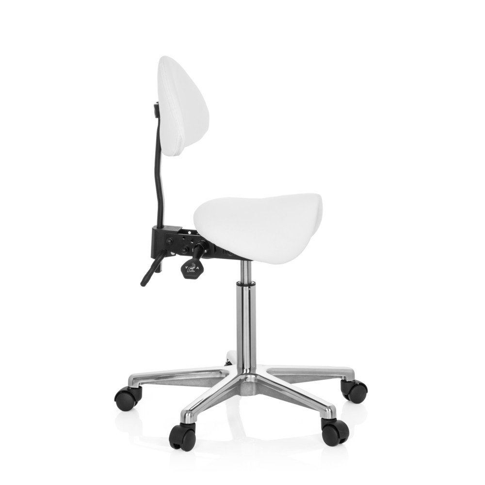 Numéro de l'image du produit 3: Tabouret / tabouret pivotant hjh OFFICE TOP WORK 20 similicuir, blanc