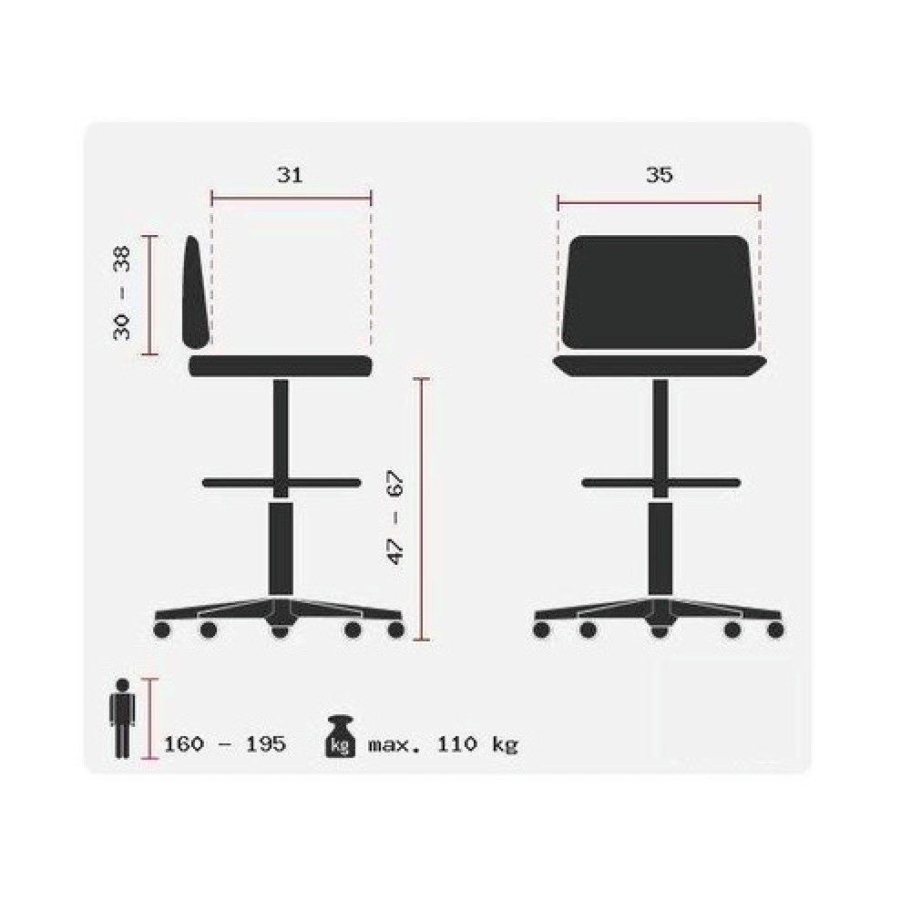 Numéro de l'image du produit 2: Tabouret / tabouret pivotant hjh OFFICE TOP WORK 20 similicuir, bleu