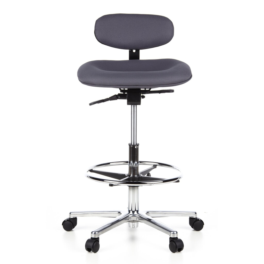 Tabouret / tabouret pivotant hjh OFFICE WORK MF tissu, anthracite Illustration du produit: Tabouret / tabouret pivotant hjh OFFICE WORK MF tissu, anthracite