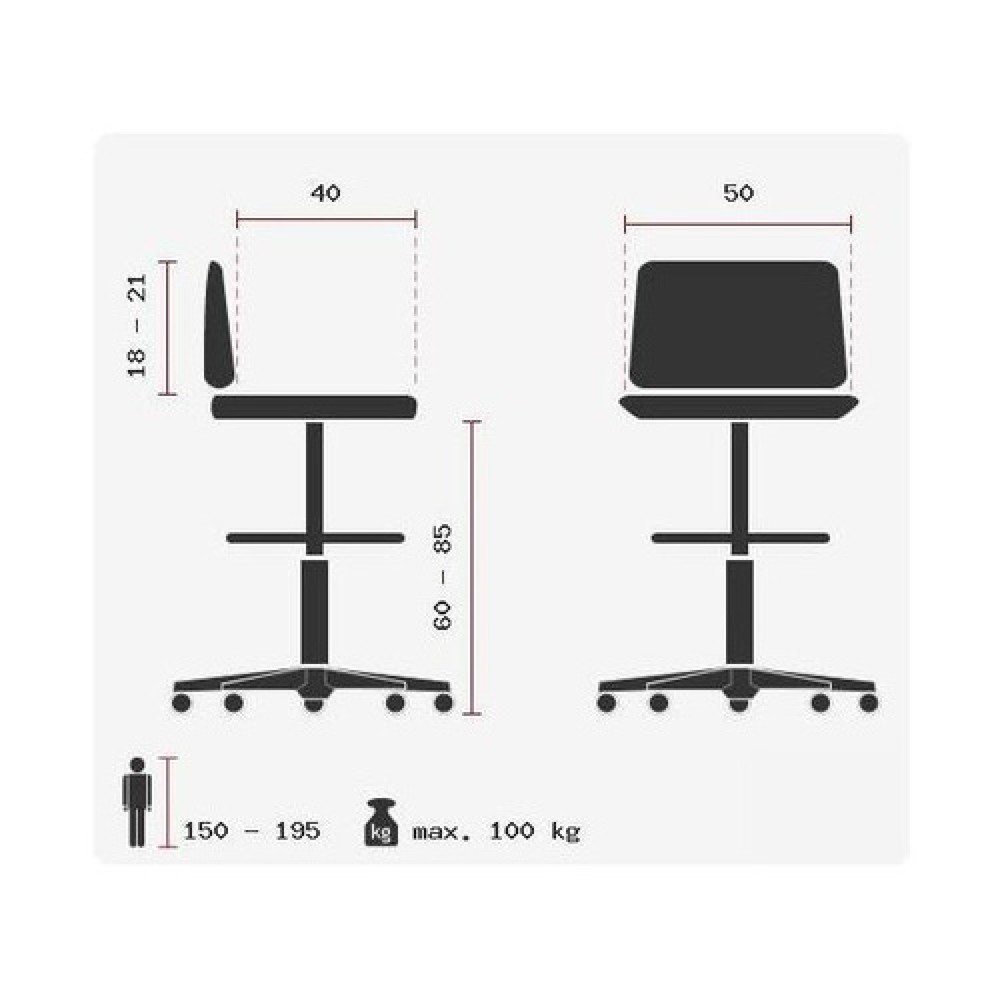 Numéro de l'image du produit 11: Tabouret / tabouret pivotant hjh OFFICE WORK MF tissu, anthracite