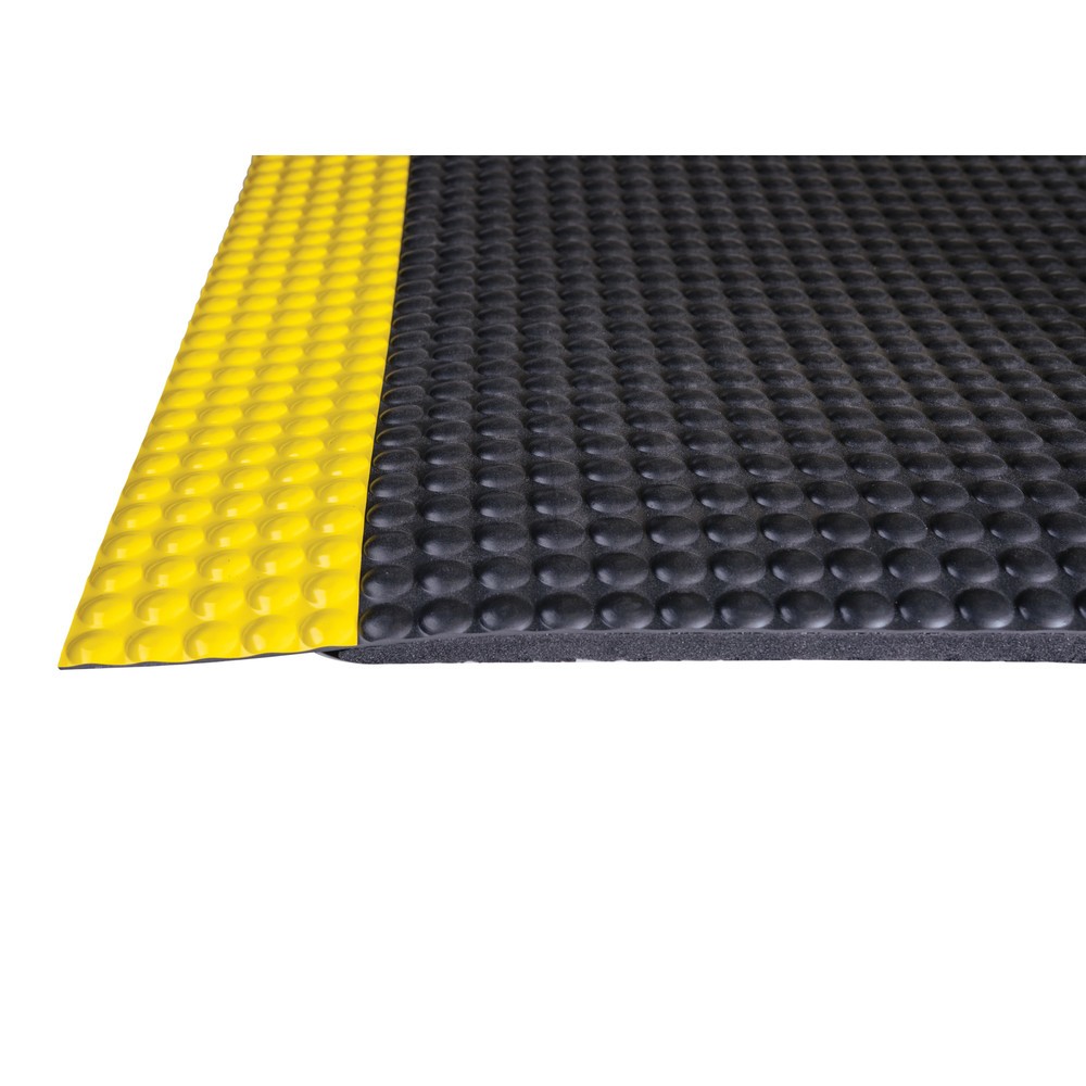 Numéro de l'image du produit 3: Tapis anti-fatigue en PVC, face arrière en vinyle microcellulaire, l x P 600 x 910 mm, noir/jaune