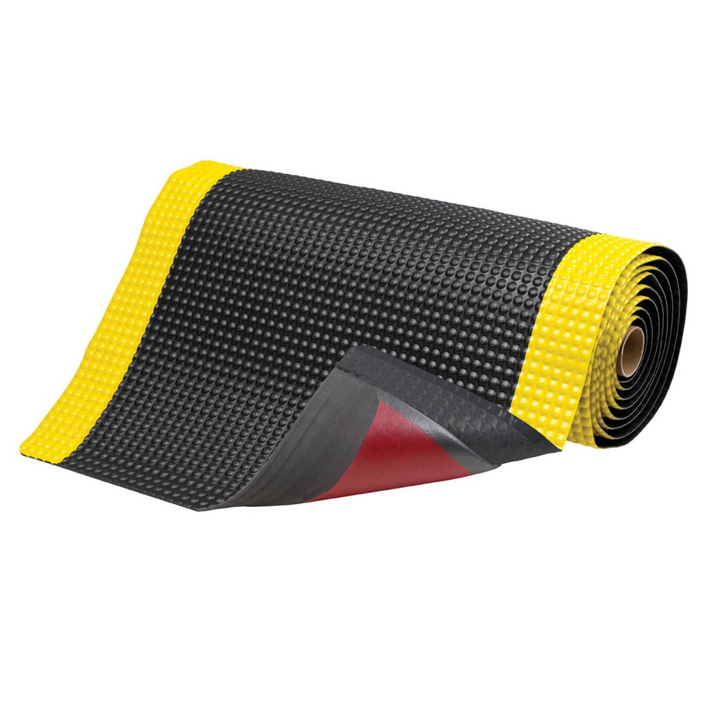 Numéro de l'image du produit 4: Tapis anti-fatigue en PVC, face arrière en vinyle microcellulaire, l x P 600 x 910 mm, noir/jaune