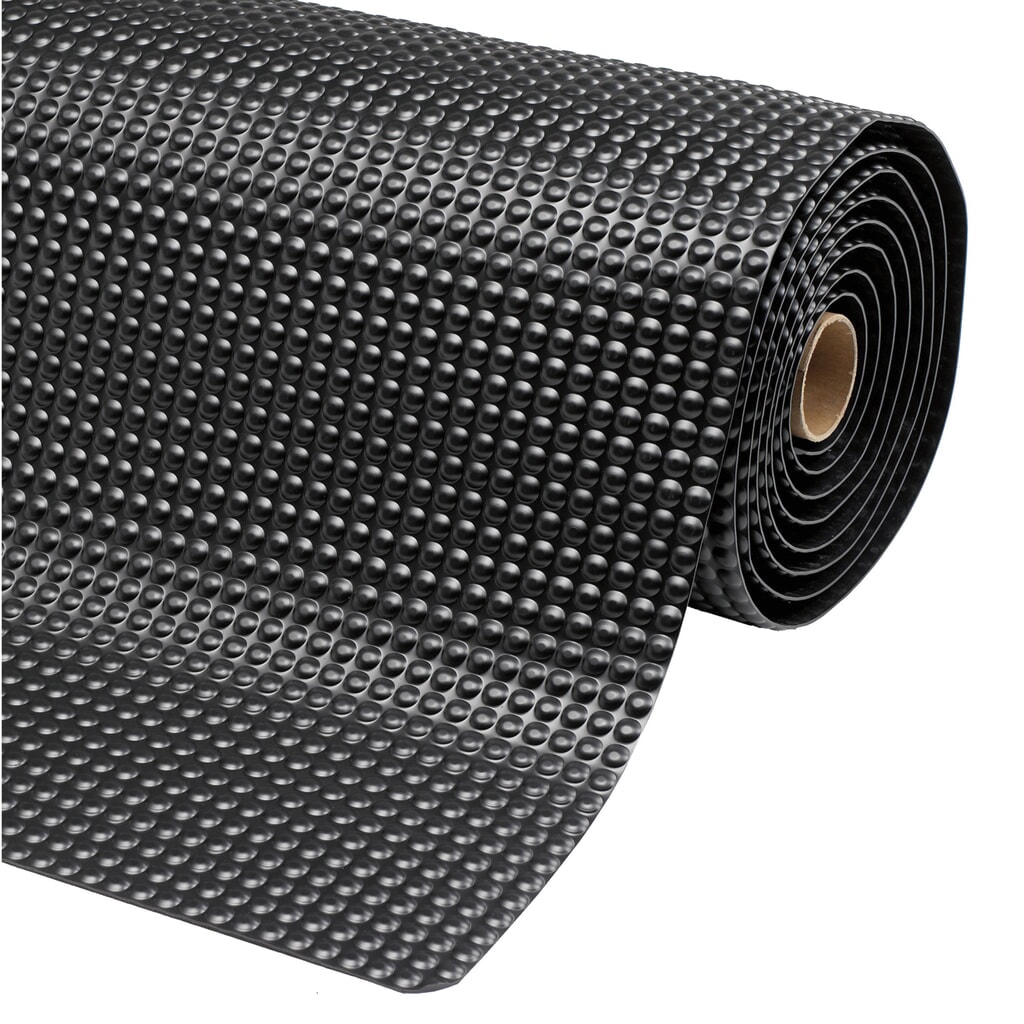 Tapis anti-fatigue en PVC, face arrière en vinyle microcellulaire, l x P 600 x 910 mm, noir Illustration du produit: Tapis anti-fatigue en PVC, face arrière en vinyle microcellulaire, l x P 600 x 910 mm, noir