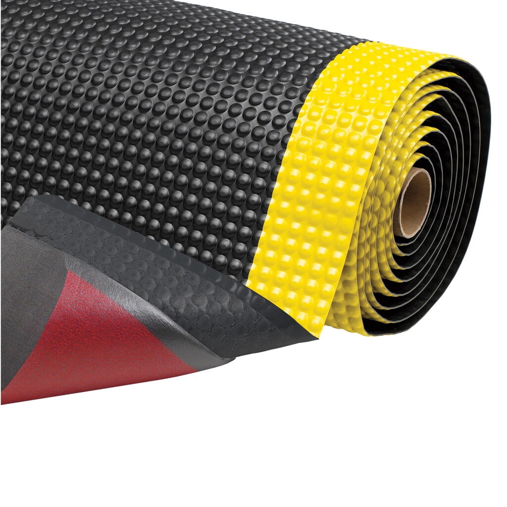 Illustration du produit: Tapis anti-fatigue en PVC, face arrière en vinyle microcellulaire, mètre courant x 600 mm, noir