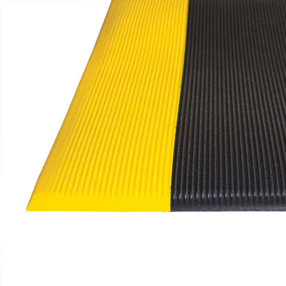 Numéro de l'image du produit 2: Tapis anti-fatigue, PVC/mousse de vinyle, strié, mct x 600 mm, noir/jaune