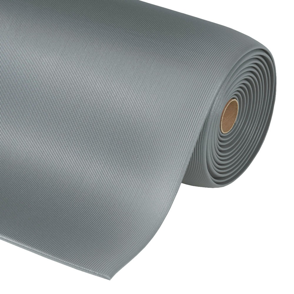 Numéro de l'image du produit 1: Tapis anti-fatigue, PVC/mousse de vinyle, strié, mct x 600 mm, gris
