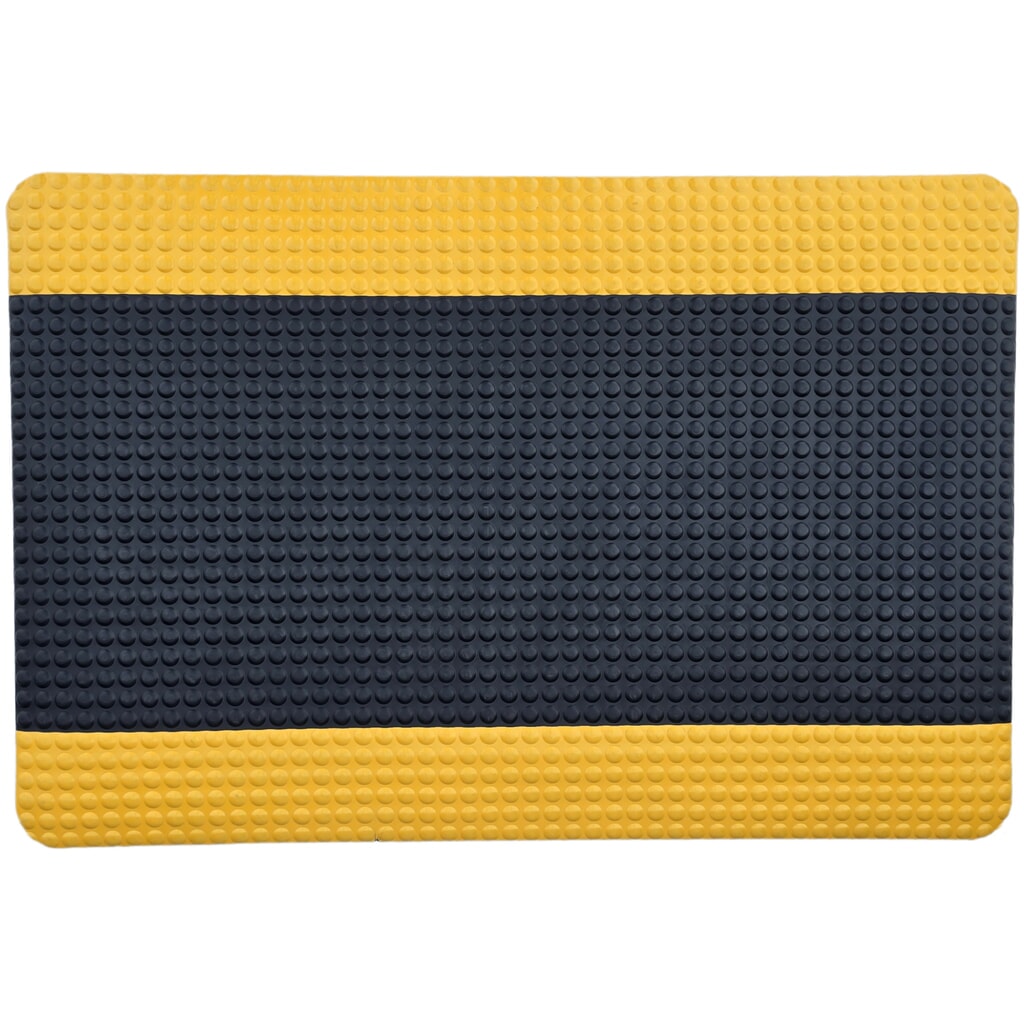 Tapis anti-fatigue ErgoSoft Strong Steinbock®, sculptures en demi-cercle, double épaisseur, l x L 600 x 1 000 mm, noir/jaune N° de l'image du produit 2 : Tapis anti-fatigue ErgoSoft Strong Steinbock®, sculptures en demi-cercle, double épaisseur, l x L 600 x 1 000 mm, noir/jaune