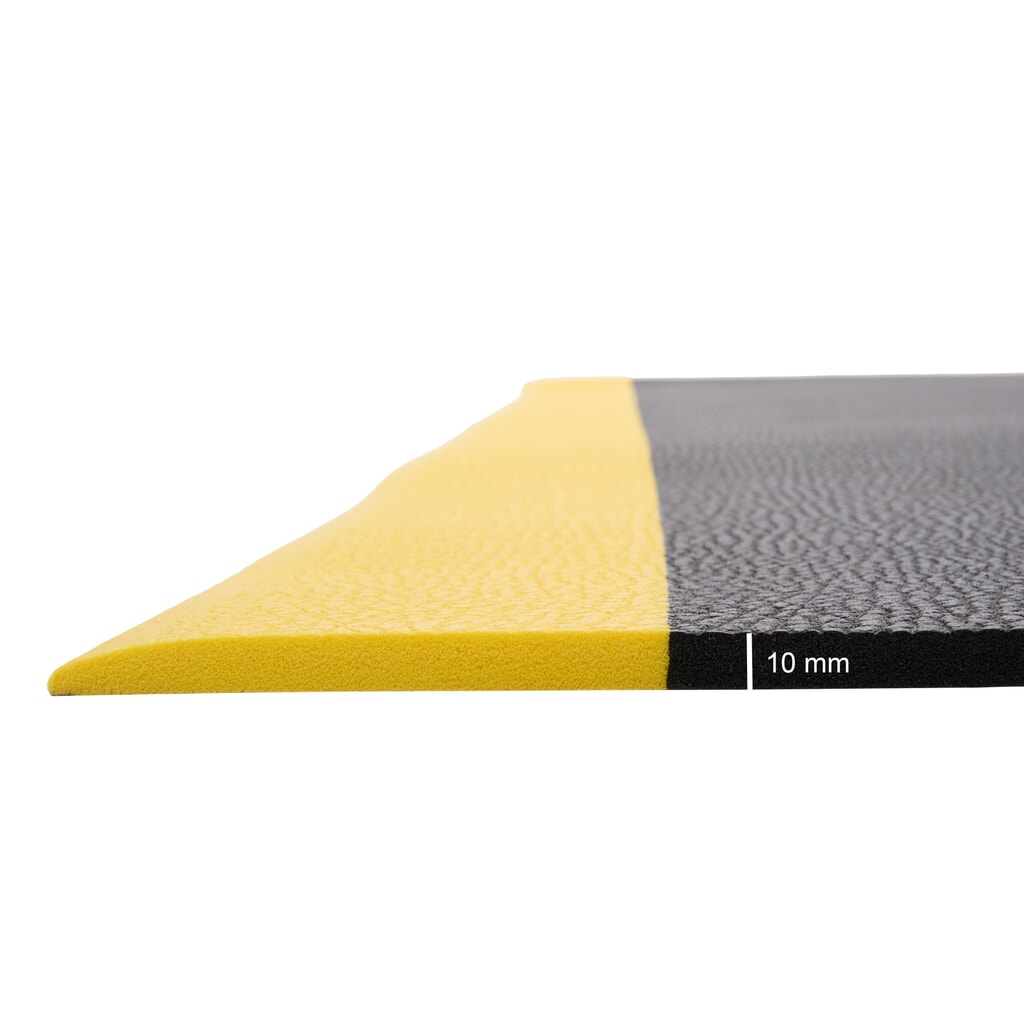 Tapis anti-fatigue HEMMDAL ErgoSoft Classic, texturé, monocouche, LxL 600 x 600 mm, noir/jaune N° de l'image du produit 3 : Tapis anti-fatigue HEMMDAL ErgoSoft Classic, texturé, monocouche, LxL 600 x 600 mm, noir/jaune