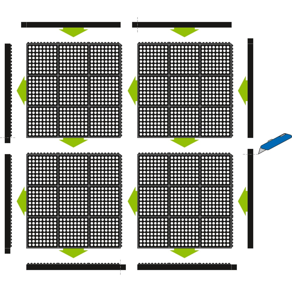 Numéro de l'image du produit 7: Tapis anti-fatigue Yoga Octa Basic, structure en nid d’abeille, lxP 900 x 900 mm