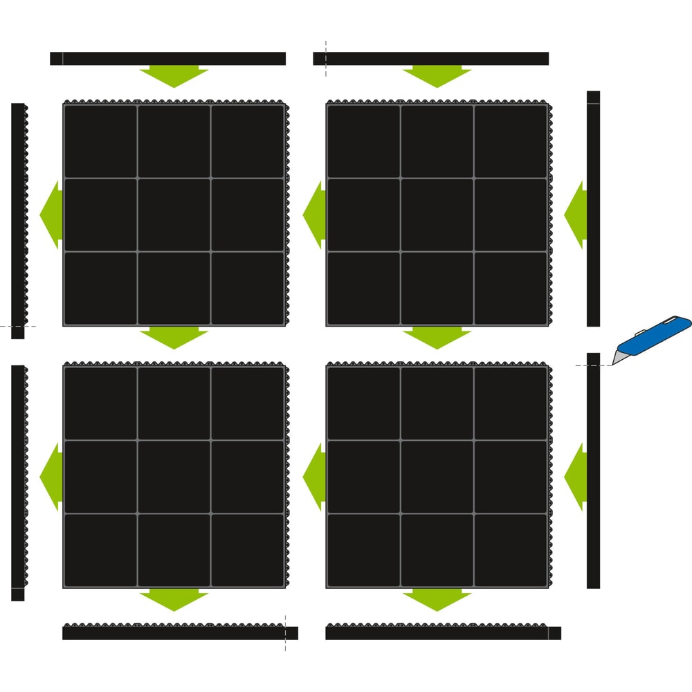 Numéro de l'image du produit 3: Tapis anti-fatigue Yoga Solid Basic, structure en nid d’abeille, lxP 900 x 900 mm