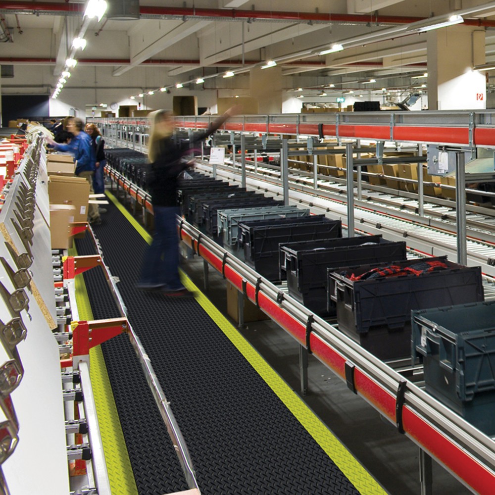 Numéro de l'image du produit 2: Tapis anti-fatigue pour l'industrie et l'artisanat, mct x 600 mm, noir/jaune