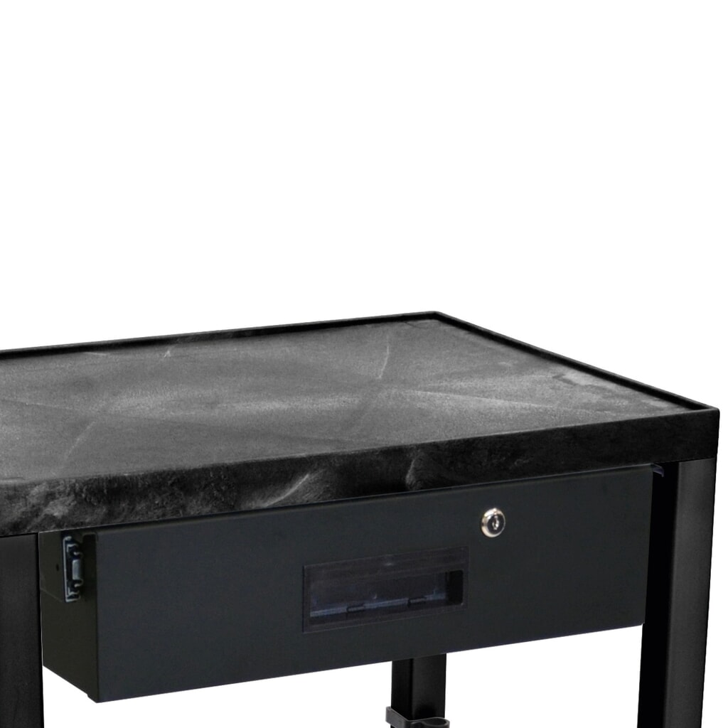 Tiroir pour chariot de transport en plastique avec meuble bas, noir Illustration du produit: Tiroir pour chariot de transport en plastique avec meuble bas, noir