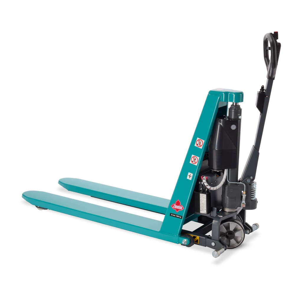 N° de l'image du produit 14 : Transpalette à ciseaux Ameise® PTM 1.0 électrohydraulique, capacité de charge 1 000 kg, longueur des fourches 1 150 mm, polyuréthane / nylon