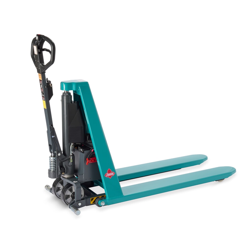 N° de l'image du produit 7 : Transpalette à ciseaux Ameise® PTM 1.0 électrohydraulique, capacité de charge 1 000 kg, longueur des fourches 1 150 mm, polyuréthane / nylon