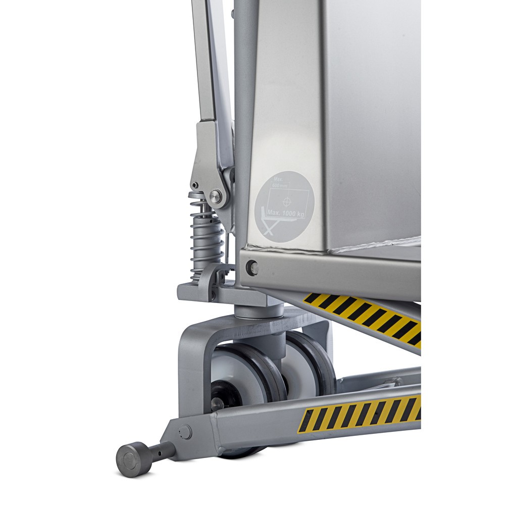 Numéro de l'image du produit 4: Transpalette à ciseaux en acier inoxydable INOX avec levée rapide, longueur des fourches 1 200 mm, nylon