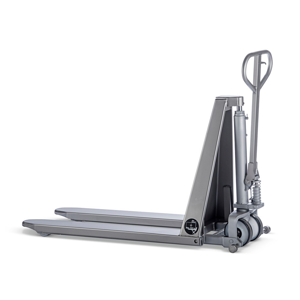 Numéro de l'image du produit 7: Transpalette à ciseaux en acier inoxydable INOX avec levée rapide, longueur des fourches 1 200 mm, nylon