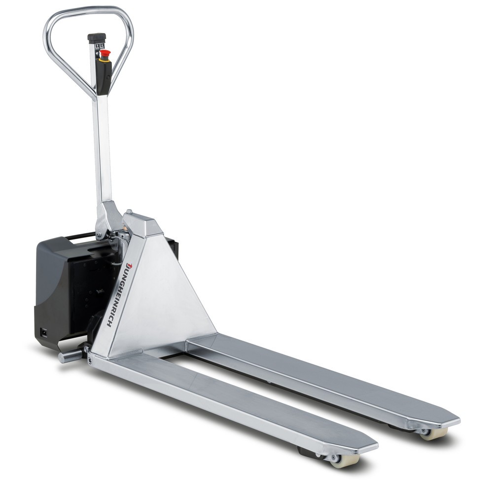 Numéro de l'image du produit 7: Transpalette à ciseaux en acier inoxydable Jungheinrich AMX I15e, capacité de charge 1 500 kg, longueur des fourches 1 200 mm, nylon