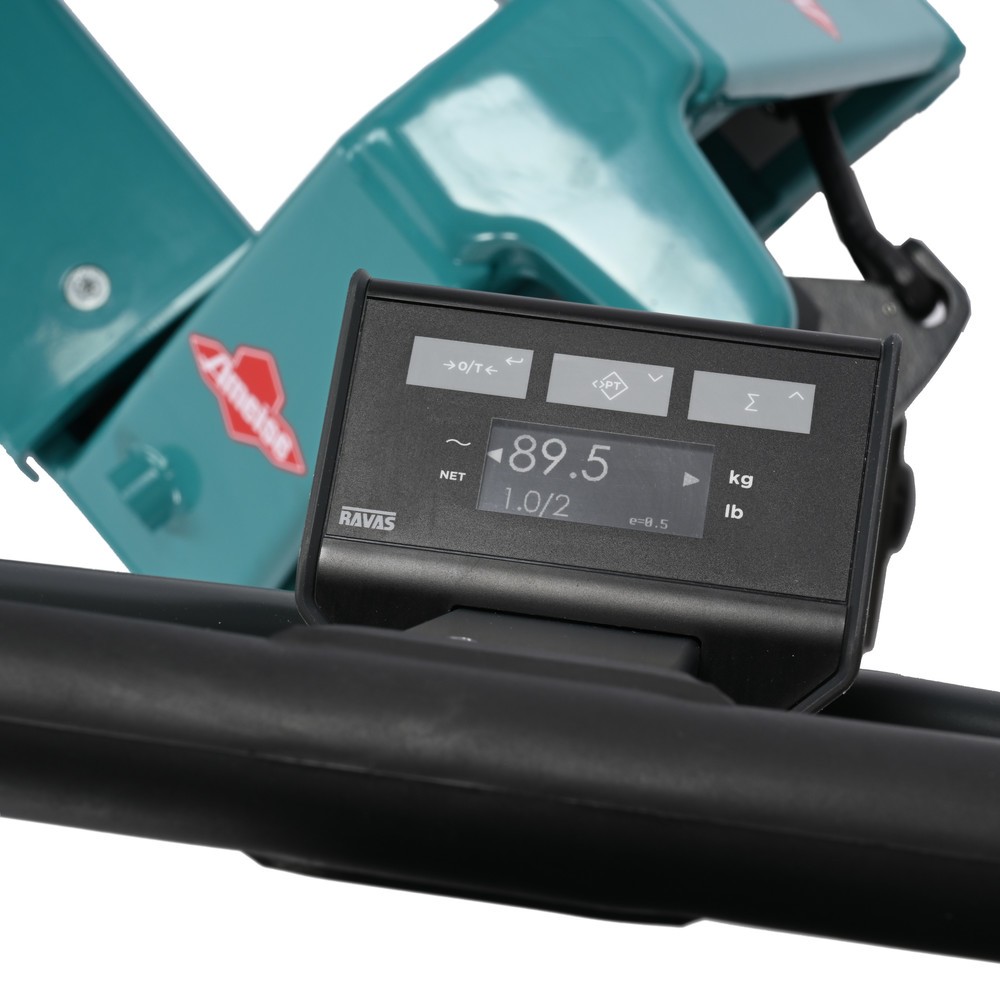 Numéro de l'image du produit 6: Transpalette avec balance Ameise® PTM 2.0 Scale avec écran sur la tête du timon, capacité de charge 2 000 kg, galets tandem