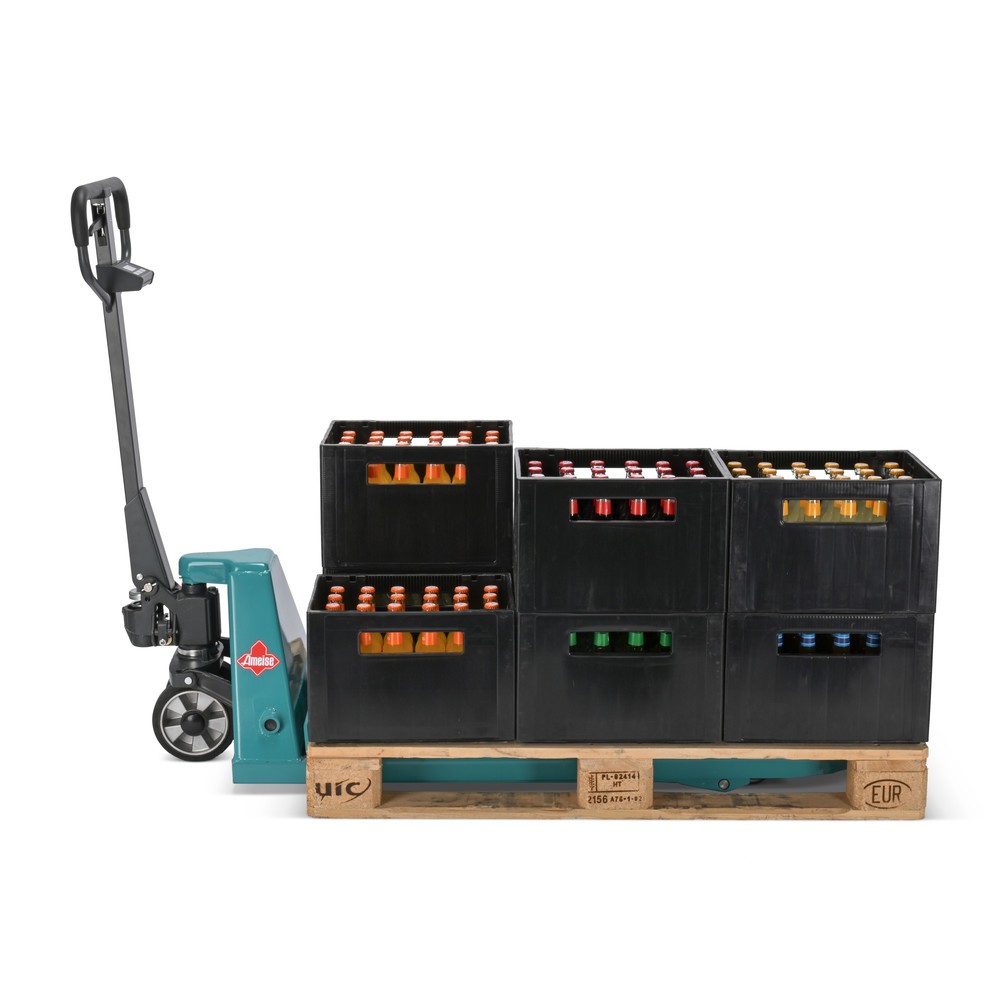Numéro de l'image du produit 13: Transpalette avec balance Ameise® PTM 2.0 Scale avec écran sur la tête du timon, capacité de charge 2 000 kg, galets tandem
