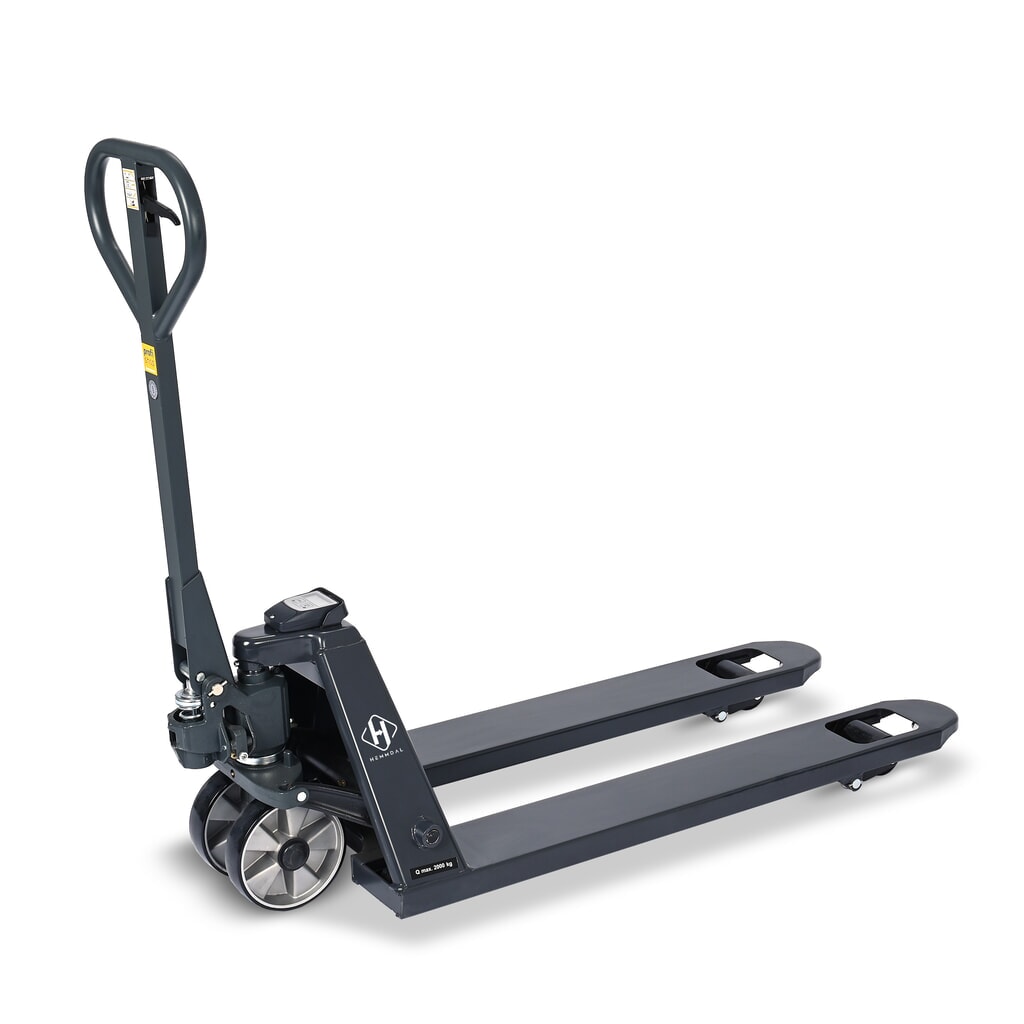 Transpalette peseur HEMMDAL PTM 2.0 Scale, capacité de charge 2 000 kg, pas de 5 kg, galets de fourche simples Illustration du produit: Transpalette peseur HEMMDAL PTM 2.0 Scale, capacité de charge 2 000 kg, pas de 5 kg, galets de fourche simples