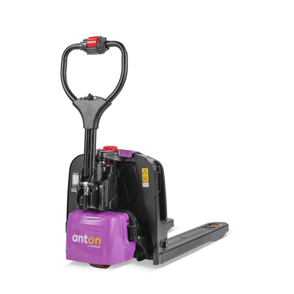 N° de l'image du produit 1 : Transpalette électrique AntOn par Jungheinrich PTL 1.5, extra-large pour palettes spéciales, capacité de charge 1 500 kg, longueur de fourche 1.150 mm