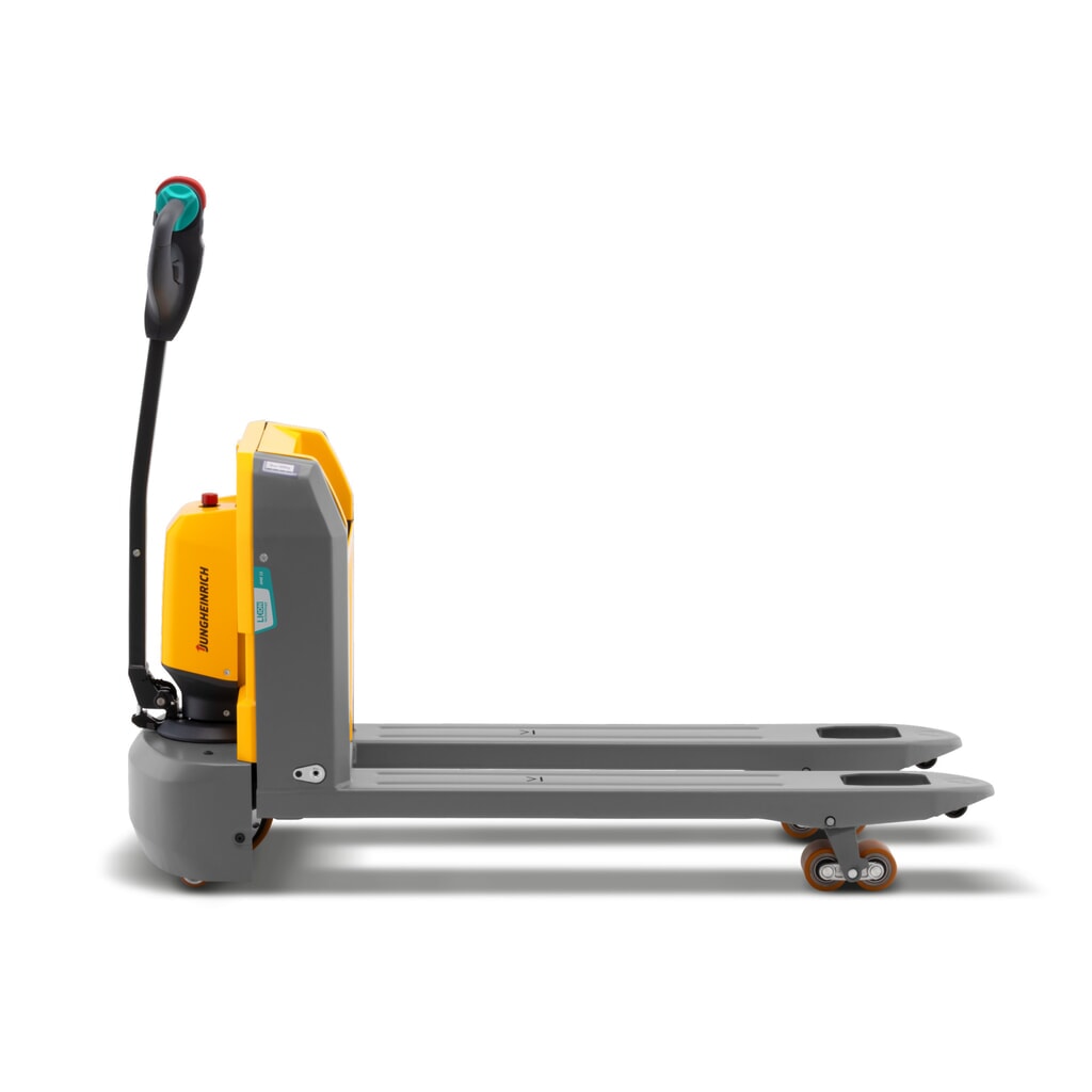 Transpalette électrique Jungheinrich AME 15, capacité de charge 1 500 kg, longueur de fourche 1 150 mm, largeur de fourche spéciale 670 mm, galets tandem N° de l'image du produit 2 : Transpalette électrique Jungheinrich AME 15, capacité de charge 1 500 kg, longueur de fourche 1 150 mm, largeur de fourche spéciale 670 mm, galets tandem