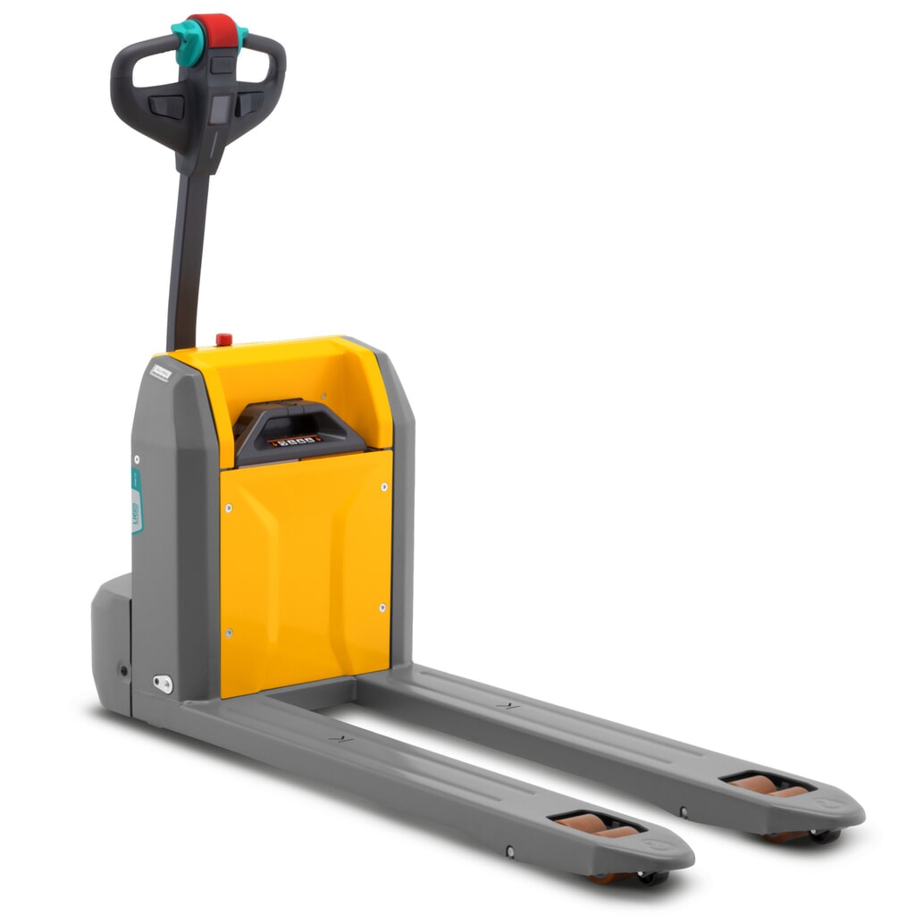 Transpalette électrique Jungheinrich AME 15, capacité de charge 1 500 kg, longueur de fourche 1 150 mm, largeur de fourche spéciale 670 mm, galets tandem N° de l'image du produit 3 : Transpalette électrique Jungheinrich AME 15, capacité de charge 1 500 kg, longueur de fourche 1 150 mm, largeur de fourche spéciale 670 mm, galets tandem