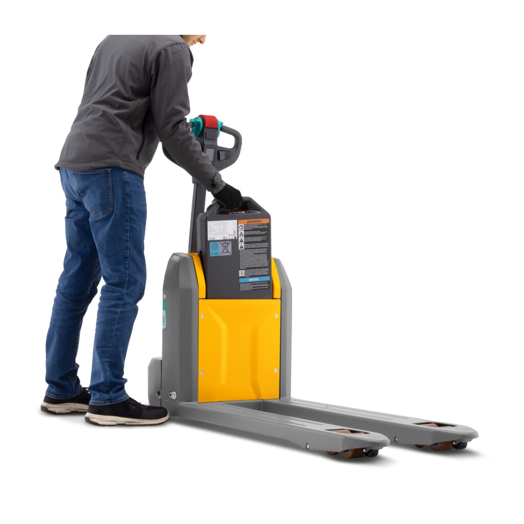 Transpalette électrique Jungheinrich AME 15, capacité de charge 1 500 kg, longueur de fourche 1 150 mm, largeur de fourche spéciale 670 mm, galets tandem N° de l'image du produit 4 : Transpalette électrique Jungheinrich AME 15, capacité de charge 1 500 kg, longueur de fourche 1 150 mm, largeur de fourche spéciale 670 mm, galets tandem