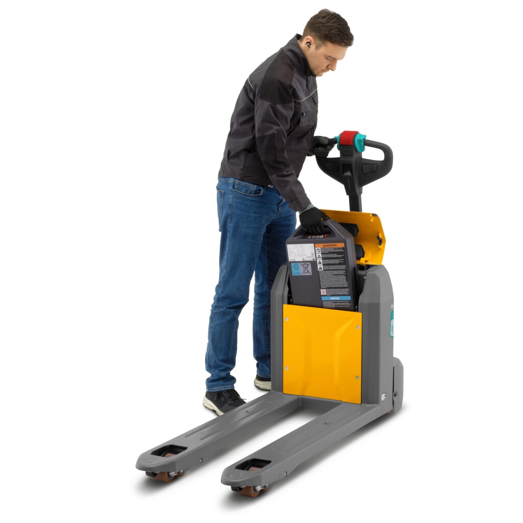 N° de l'image du produit 5 : Transpalette électrique Jungheinrich AME 18, capacité de charge 1 800 kg, longueur de fourche 1 150 mm, galets tandem