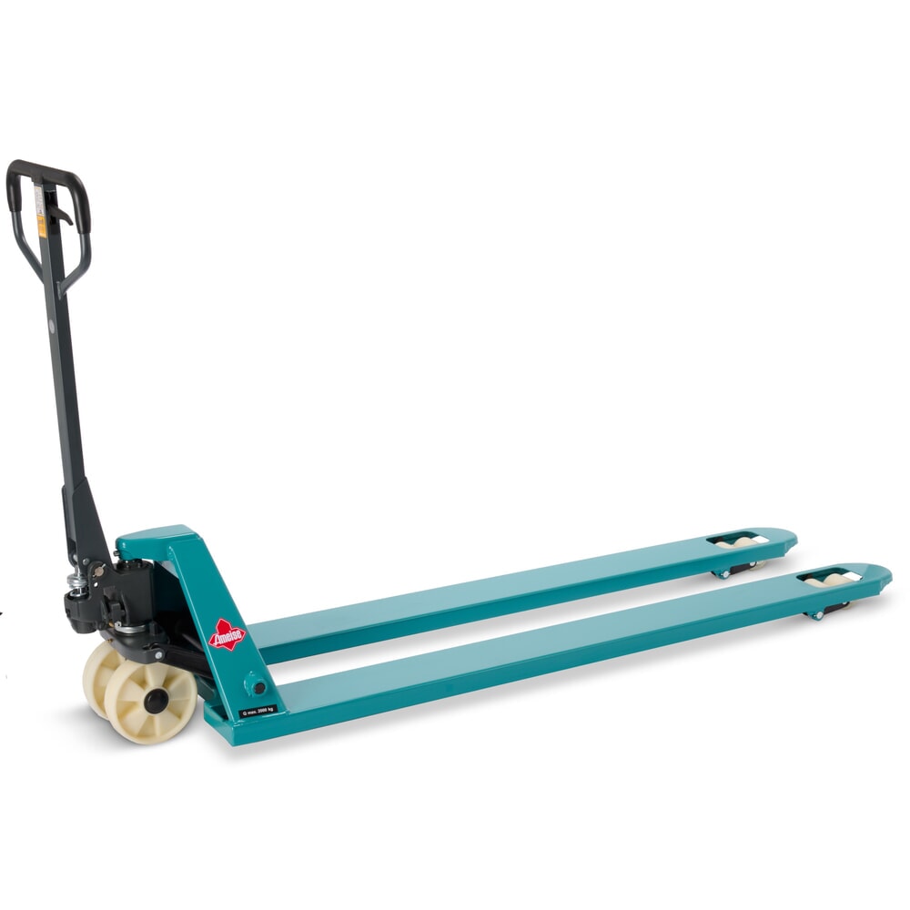 N° de l'image du produit 1 : Transpalette manuel Ameise® PTM 2.0, capacité de charge 2 000 kg, longueur de fourche 1 800 mm, nylon, galets tandem