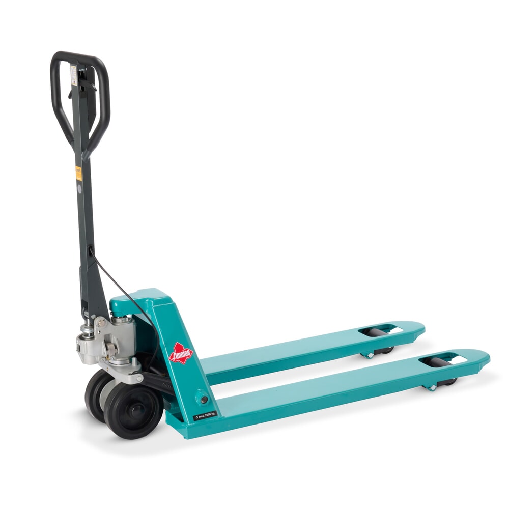 Numéro de l'image du produit 1: Transpalette manuel Ameise® PTM 2.5 avec frein à main, capacité de charge 2 500 kg, longueur des fourches 1 150 mm, caoutchouc plein / polyuréthane