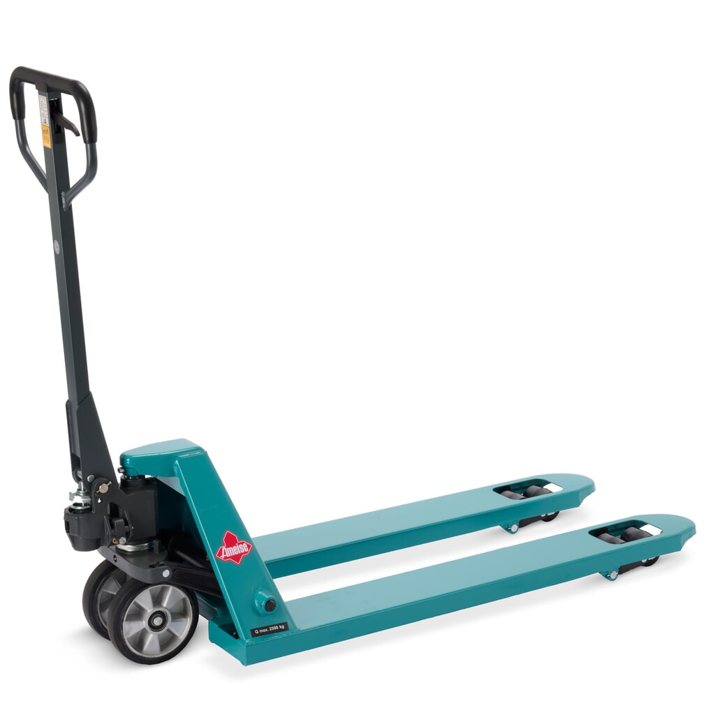 Illustration du produit: Transpalette manuel Ameise® PTM 2.5 avec levée rapide, capacité de charge 2 500 kg, longueur de fourche 1 150 mm, caoutchouc plein / polyuréthane, galets tandem