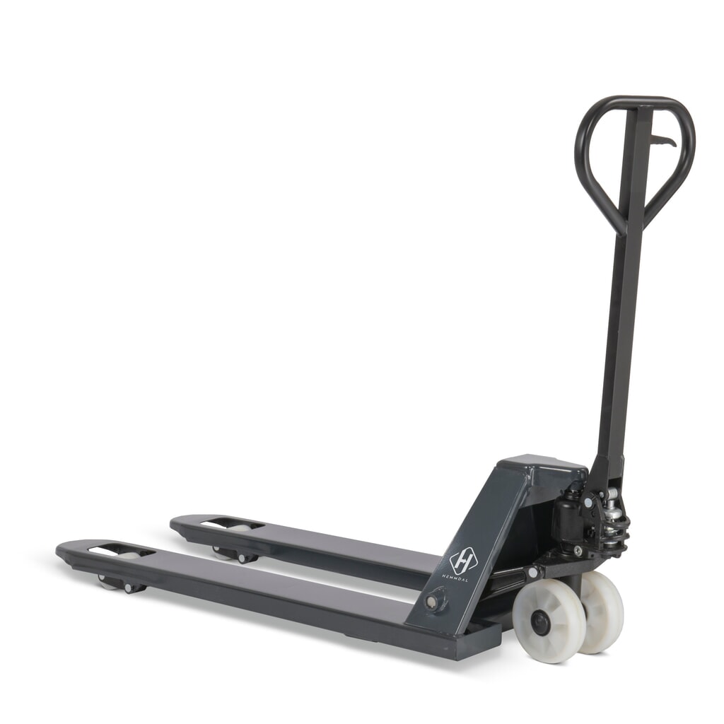 Transpalette manuel HEMMDAL PTM 2.0, capacité de charge 2 000 kg, longueur de fourche 1 150 mm, nylon / nylon, galets simples Illustration du produit: Transpalette manuel HEMMDAL PTM 2.0, capacité de charge 2 000 kg, longueur de fourche 1 150 mm, nylon / nylon, galets simples