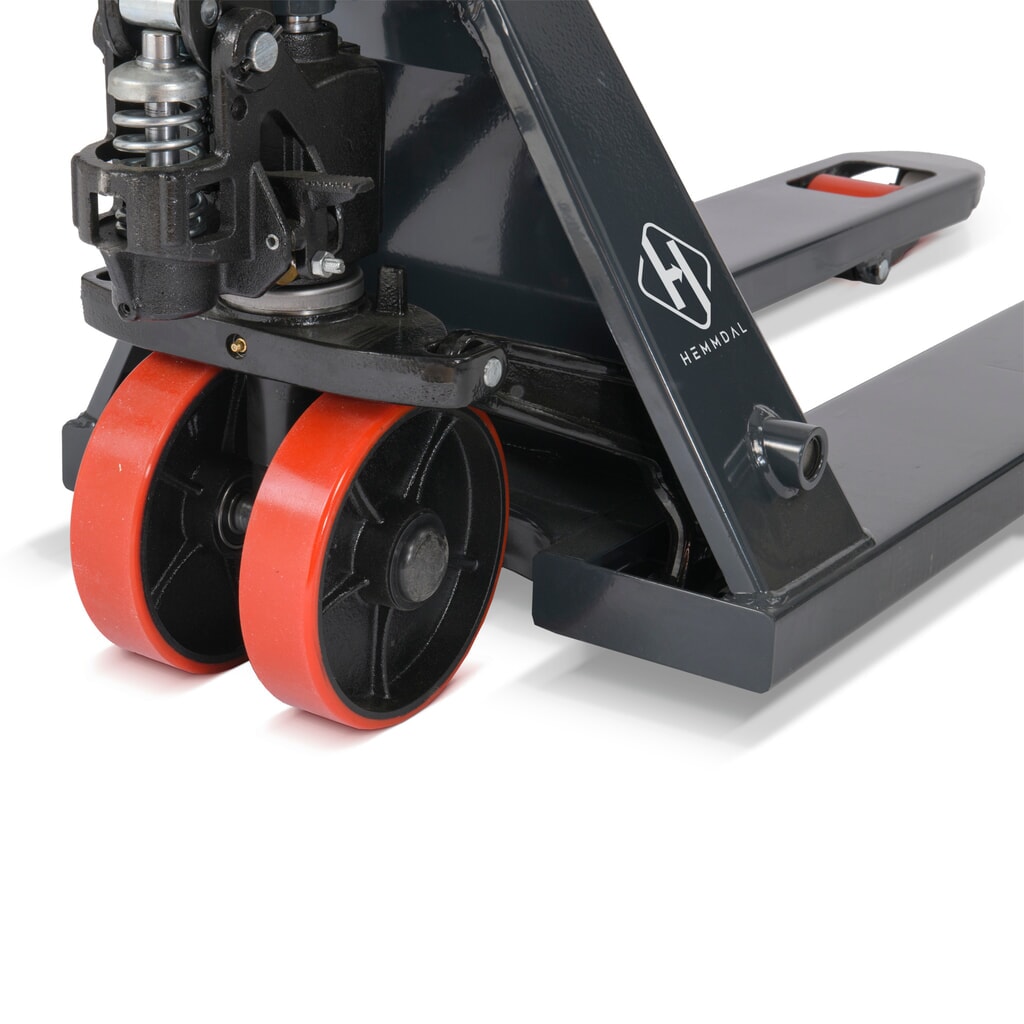 N° de l'image du produit 4 : Transpalette manuel HEMMDAL PTM 2.5, capacité de charge 2 500 kg, longueur de fourche 1 150 mm, polyuréthane, galets simples