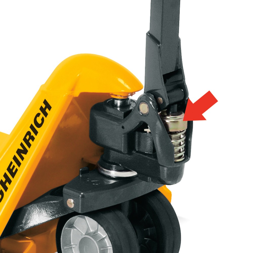 Numéro de l'image du produit 3: Transpalette manuel Jungheinrich AM 22 avec levée rapide, capacité de charge 1 700 kg, longueur des fourches 1 600 mm, caoutchouc plein/polyuréthane, galets tandem