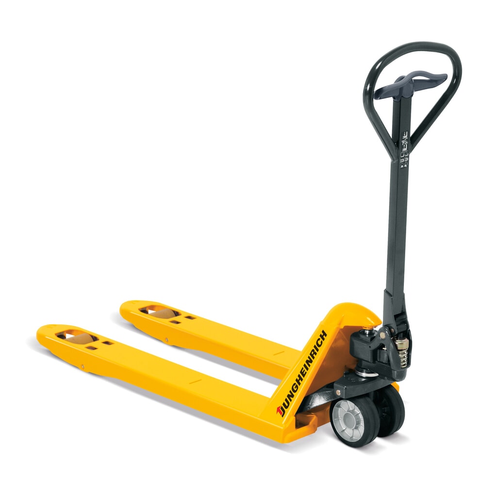 Transpalette manuel Jungheinrich AM 22, capacité de charge 2 200 kg, largeur spéciale des fourches de 680 mm, longueur des fourches 950 mm, caoutchouc plein/polyuréthane, galets tandem Illustration du produit: Transpalette manuel Jungheinrich AM 22, capacité de charge 2 200 kg, largeur spéciale des fourches de 680 mm, longueur des fourches 950 mm, caoutchouc plein/polyuréthane, galets tandem