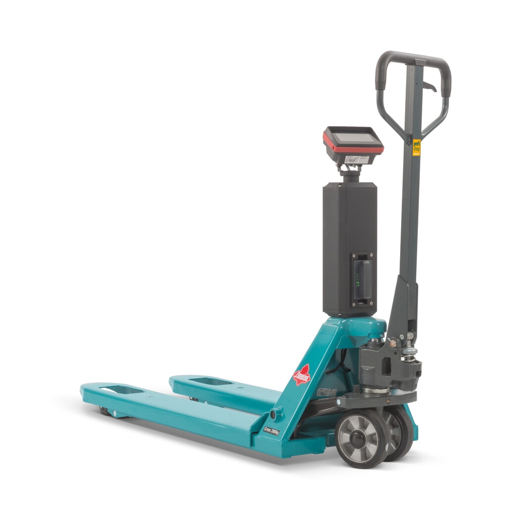 Transpalette avec balance Ameise® PTM 2.0 Scale avec écran tactile, capacité de charge 2 000 kg, galets tandem Illustration du produit: Transpalette avec balance Ameise® PTM 2.0 Scale avec écran tactile, capacité de charge 2 000 kg, galets tandem