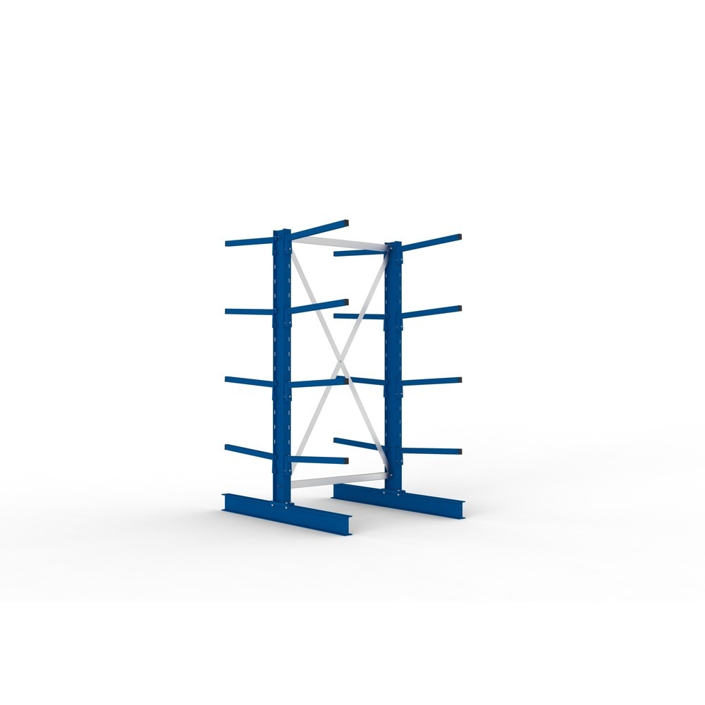 Illustration du produit: Module de base de rayonnage cantilever META, double accès, capacité de charge par bras 140 kg, H x l x P 2 000 x 1 094 x 1 420 mm