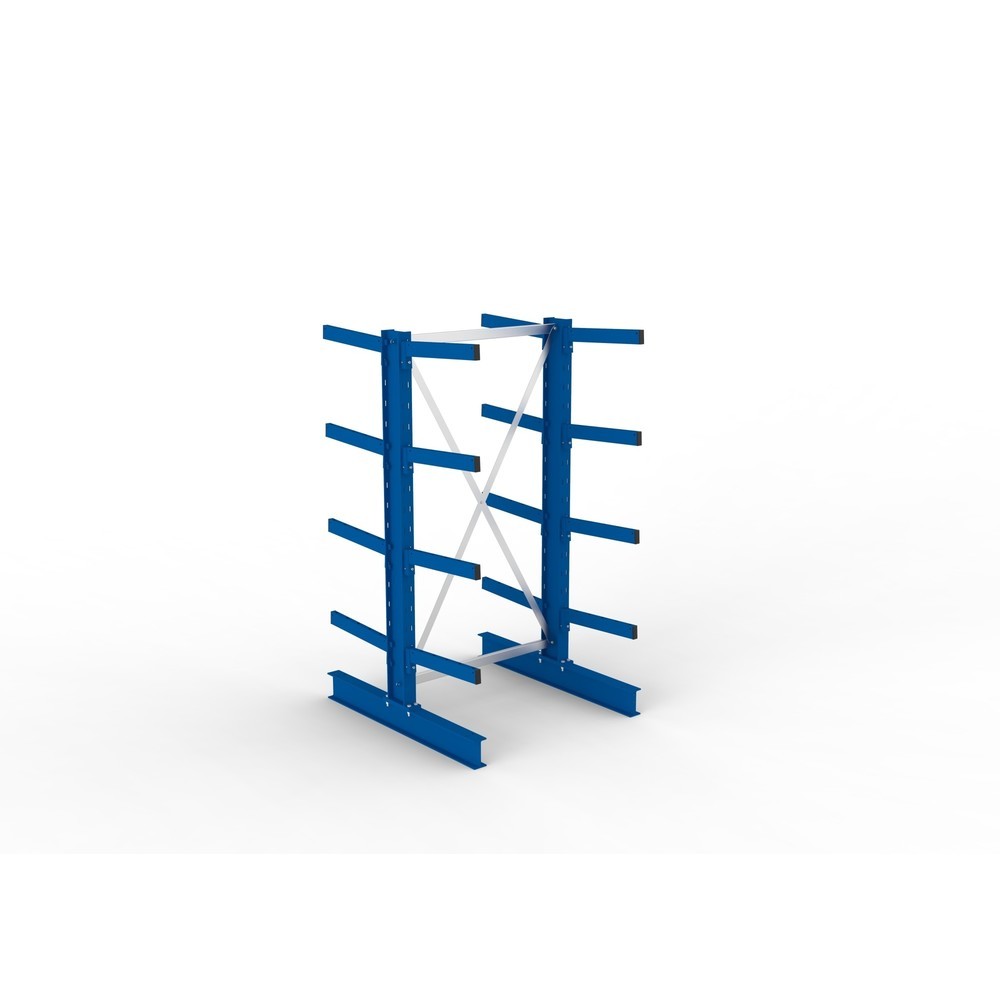 Numéro de l'image du produit 2: Module de base de rayonnage cantilever META, double accès, capacité de charge par bras 430 kg, H x l x P 2 000 x 1 103 x 1 240 mm