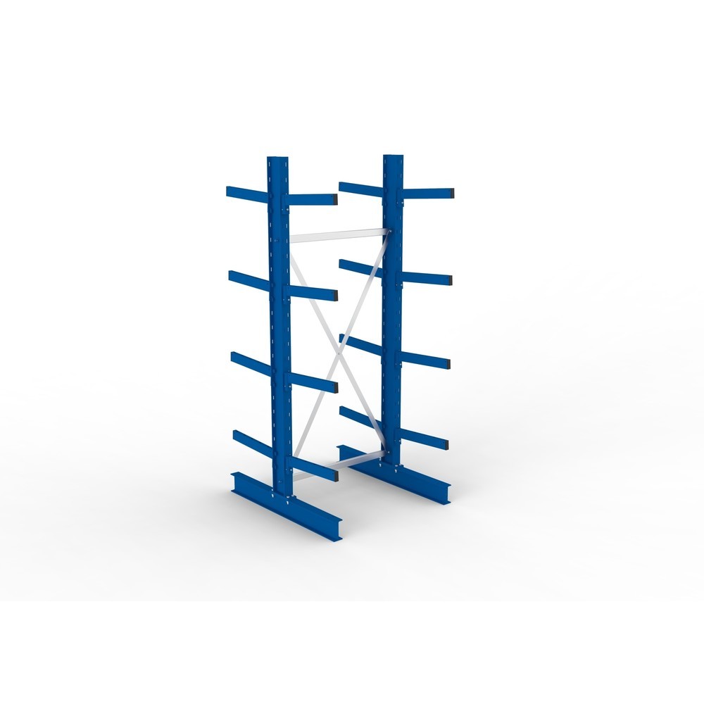 Numéro de l'image du produit 2: Module de base de rayonnage cantilever META, double accès, capacité de charge par bras 430 kg, H x l x P 2 500 x 1 103 x 1 240 mm