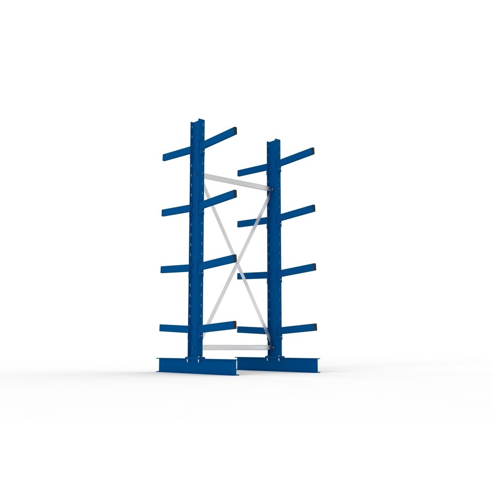 Numéro de l'image du produit 3: Module de base de rayonnage cantilever META, double accès, capacité de charge par bras 430 kg, H x l x P 2 500 x 1 103 x 1 240 mm