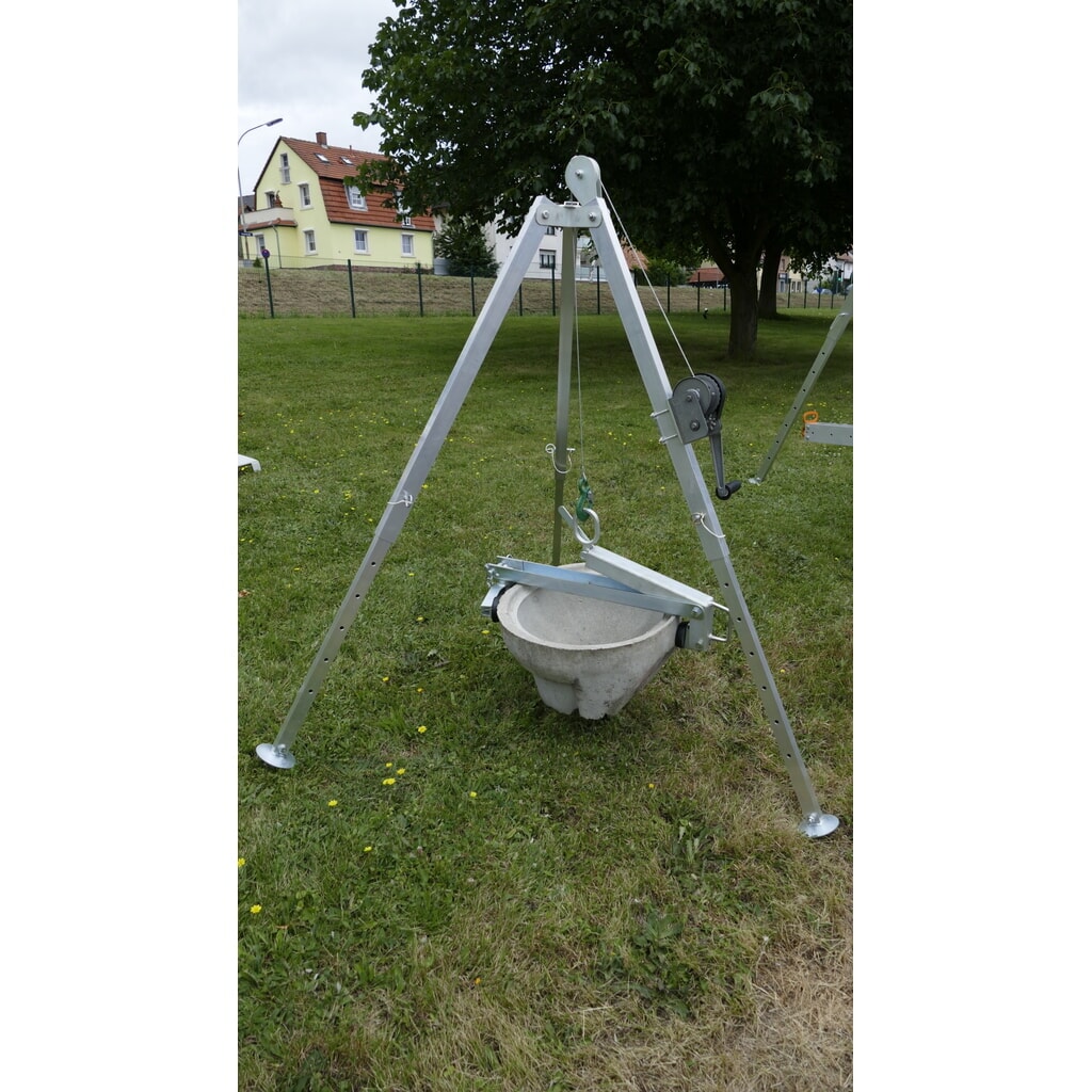 N° de l'image du produit 3 : Trépied en aluminium DW-200 avec treuil à câble, longueur de support min./max. 1 180/1 880 mm, levée totale 5 000 mm, capacité de charge 200 kg