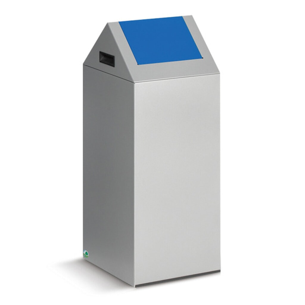 VAR® Collecteur de déchets, 60 litres, autoextinguible, corps gris clair, couvercle bleu Illustration du produit: VAR® Collecteur de déchets, 60 litres, autoextinguible, corps gris clair, couvercle bleu