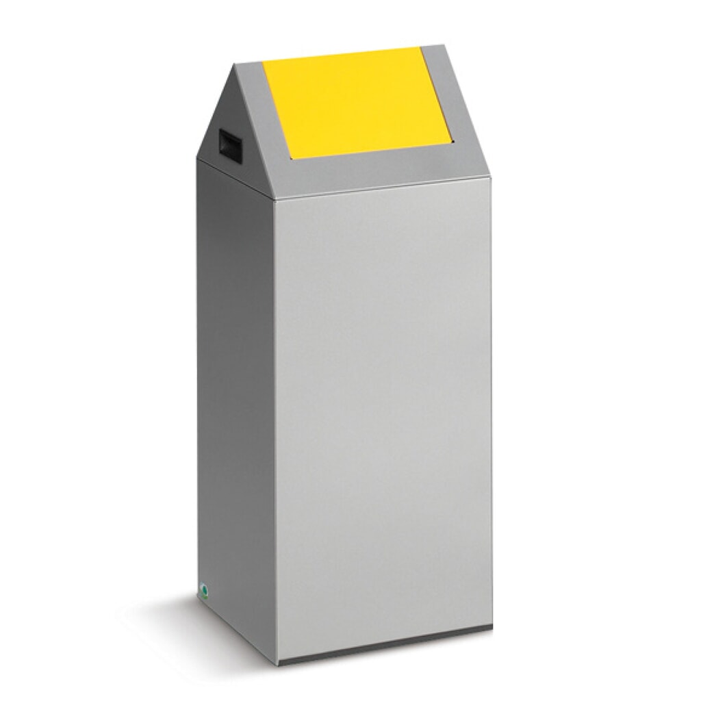 VAR® Collecteur de déchets, 60 litres, autoextinguible, corps gris clair, couvercle hexagonal, jaune Illustration du produit: VAR® Collecteur de déchets, 60 litres, autoextinguible, corps gris clair, couvercle hexagonal, jaune