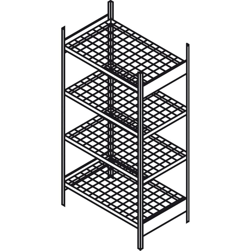 Vario Rayonnage de base GRG4, 2 cadres de support prémontés