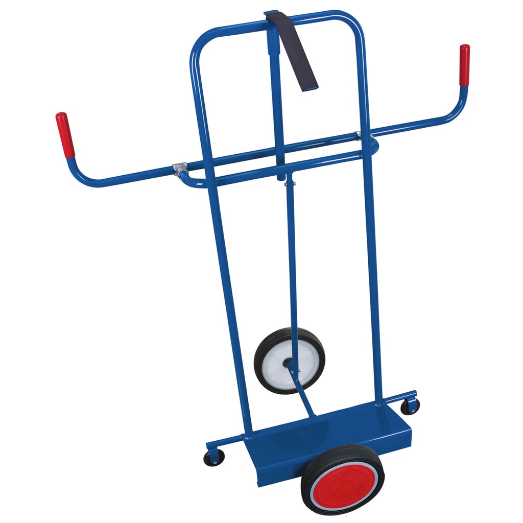N° de l'image du produit 1 : Diable à panneaux en acier VARIOfit®, capacité de charge 250 kg, avec roues stabilisatrices, blocage variable des panneaux, pelle L x P 500 x 200 mm, bandage plein, bleu gentiane