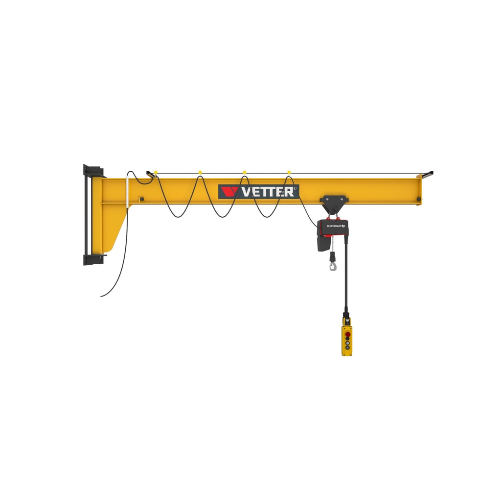 Illustration du produit: VETTER® Potence, palan électrique à chaîne LIFTKET compris, version murale, construction basse, portée 3 000 mm, capacité de charge 125 kg