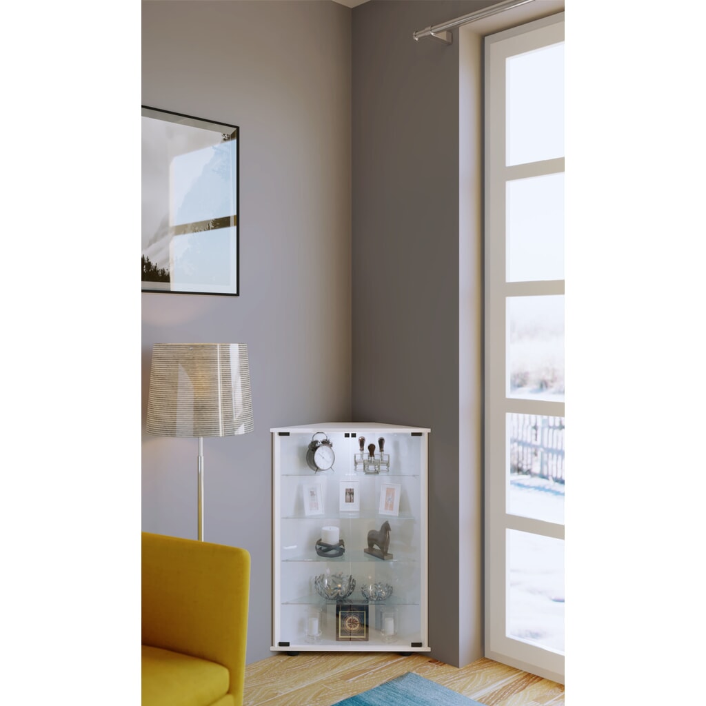 Vitrine à poser VCM Jecka, blanche N° de l'image du produit 3 : Vitrine à poser VCM Jecka, blanche