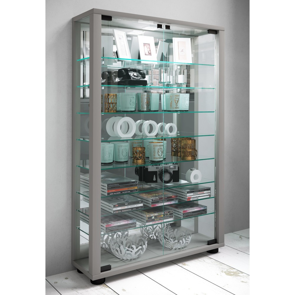 Numéro de l'image du produit 3: Vitrine Lumo Mini avec miroir, éclairage à LED inclus, couleur argent